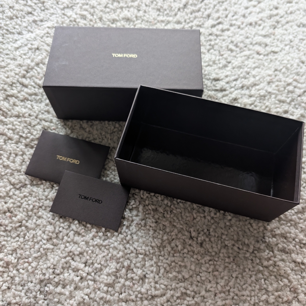Tom Ford Eyewear Gift Box Case with Card & Envelope Brown Rigid Empty Box